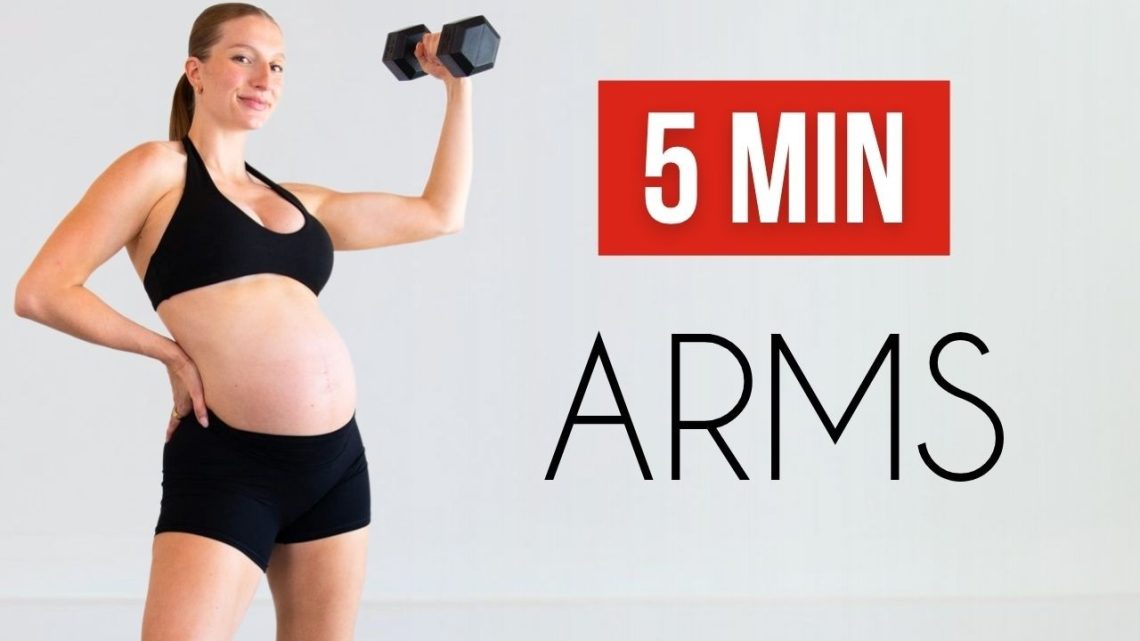 5 MIN ARM WORKOUT – With Dumbbells  Pregnancy Friendly