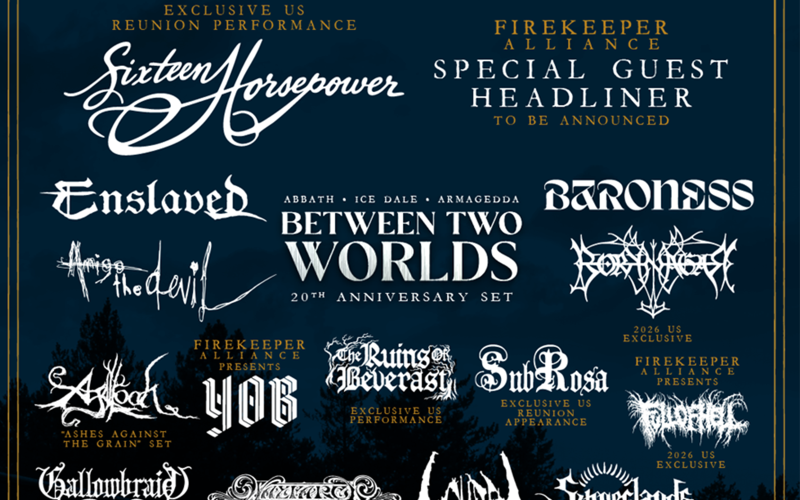 Fire In The Mountains 2026 Announces ABBATH’s Between Two Worlds Set, AGALLOCH & More For Glacier National Park Gathering