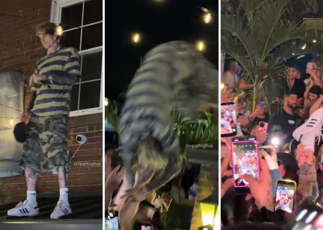 MGK Injures Back After Brutal ‘Stage Dive’ Fail